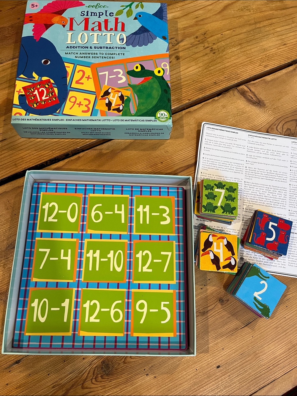 EEBOO Simple Math Loto Addition & Subtraction Learning Game - Picture 2 of 3